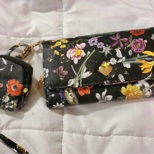 Black Floral Clutch with Vibrant Design